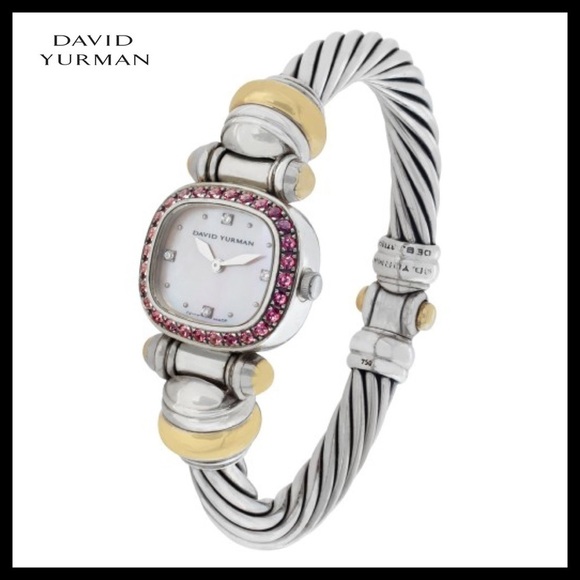 DAVID YURMAN Cable Watch Sterling Silver Mother Of Pearl dial 20mm Quart - Picture 1 of 8
